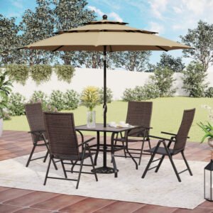 Argyri 4 - Person Metal Patio Dining Set with Square Table