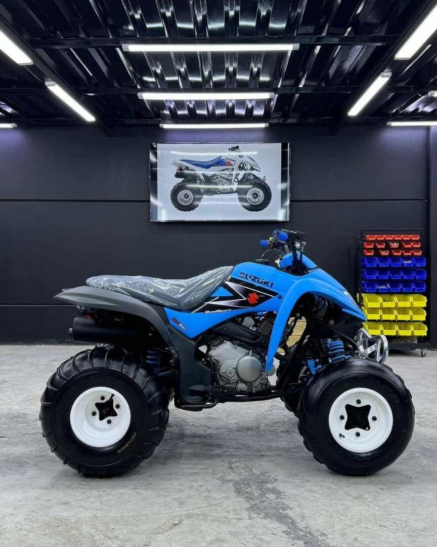 ⚙️ Key Specifications Engine: 250cc, 4-stroke, single-cylinder Transmission: 5-speed manual (with clutch) Drive: Chain-driven rear wheel (2WD) Cooling: Air/oil cooled (varies by model year) Starting system: Electric start 🚀 Performance Smooth and controllable power Great mid-range acceleration Easy handling for trail and sport riding More beginner-friendly than larger sport quads 🔥 Highlights Reliable Suzuki engineering Lightweight and easy to maneuver Good fuel efficiency for a sport ATV Strong choice for trail riding and learning manual control