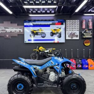The 2015 Suzuki 90cc custom ATV is a small but fun sport quad designed for beginners or young riders, offering safe handling, easy control, and strong customization potential for stylish builds.